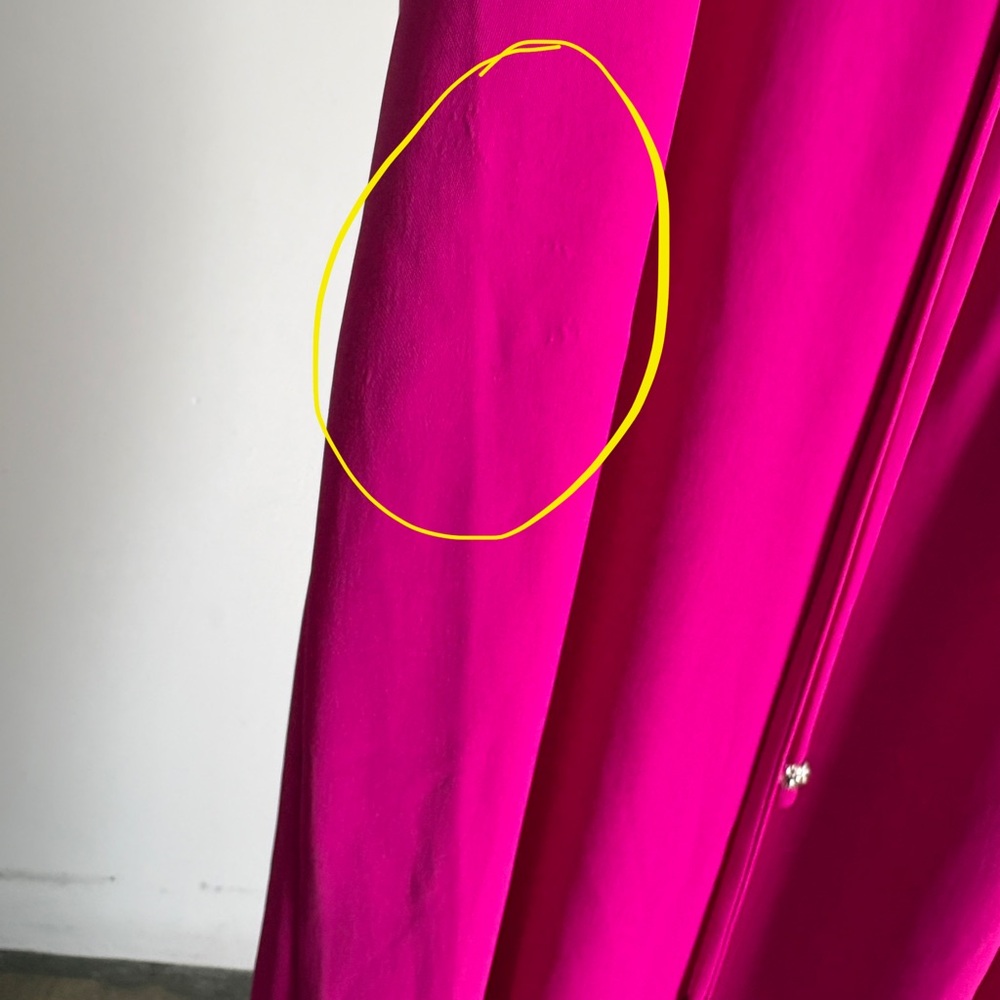 Halston Heritage Hot Pink Halter Maxi Dress with Floral Neck Detail - Picture 13 of 16
